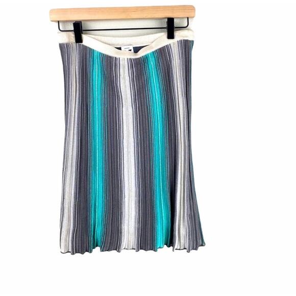 M by Missoni Turquoise and Gray Striped Knit Skirt Sz 4 - Picture 1 of 7